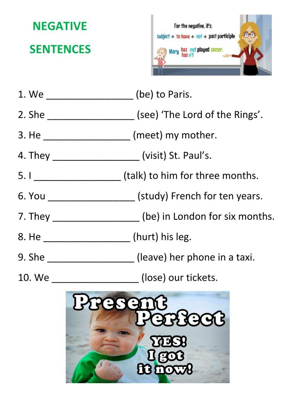 Present Perfect Simple - positive and negative Present Perfect Simple - positive and negative