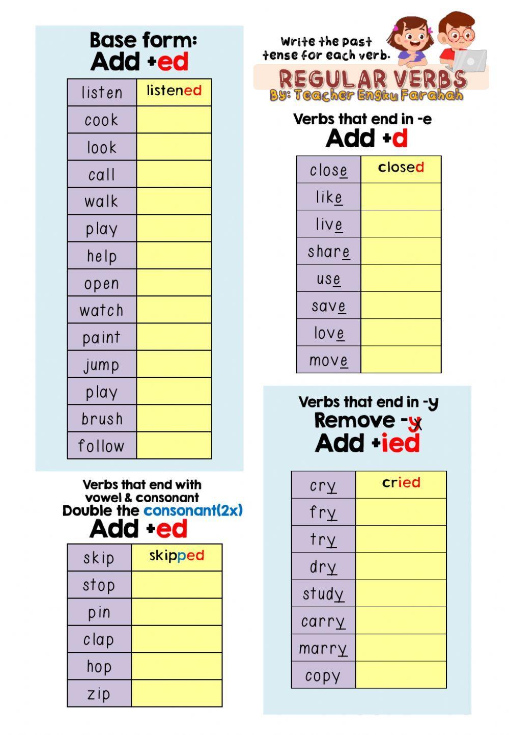 Simple Past Tense (Regular Verbs) Simple Past Tense (Regular Verbs)