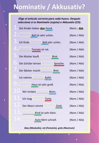 Nominativ oder Akkusativ?
