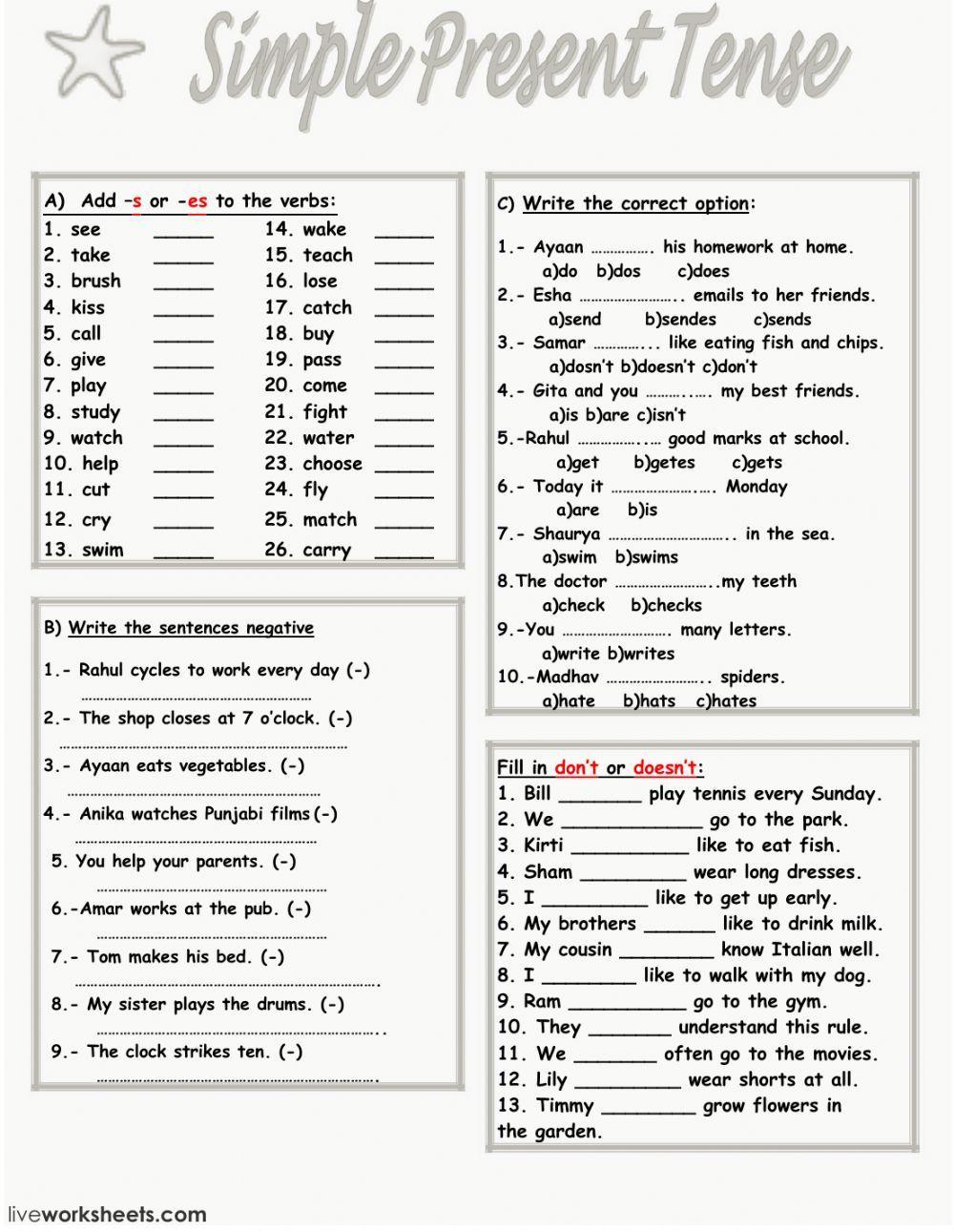Present simple affirmative and negative Present simple affirmative and negative